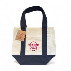 NWT Trader Joe's Mini Canvas Tote Bag in navy